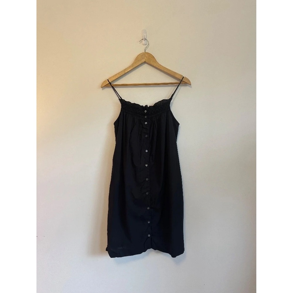 Xirena Black Cotton Smocked Button Front Mini Dress | Size XS